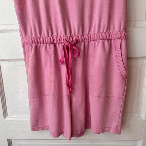 Jane and Delancey Romper Pink Cotton Cinched Waist Sleeveless Casual Pockets - Picture 8 of 17
